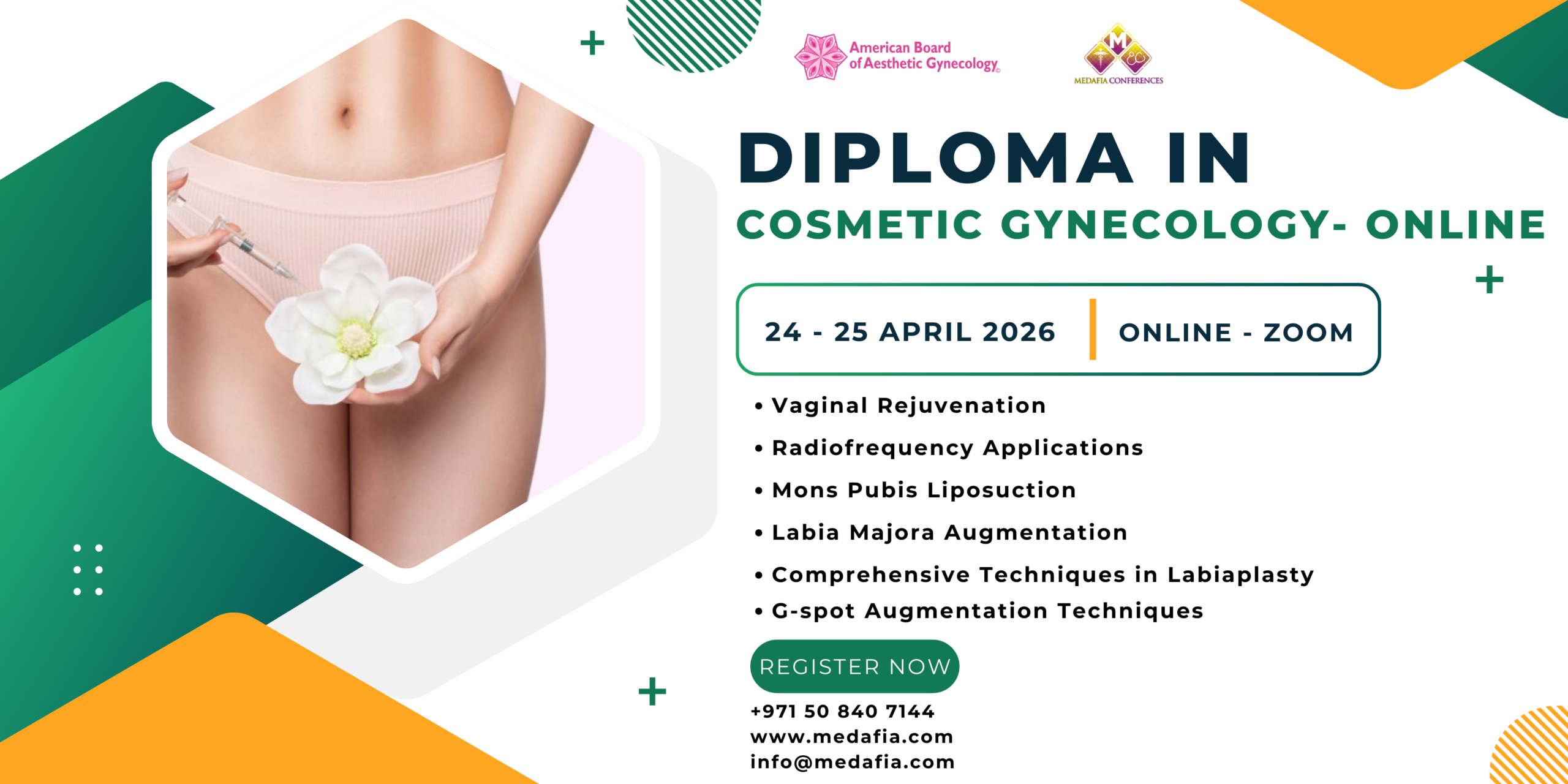 Green White Orange Modern Geometric Online Training Banner (1)